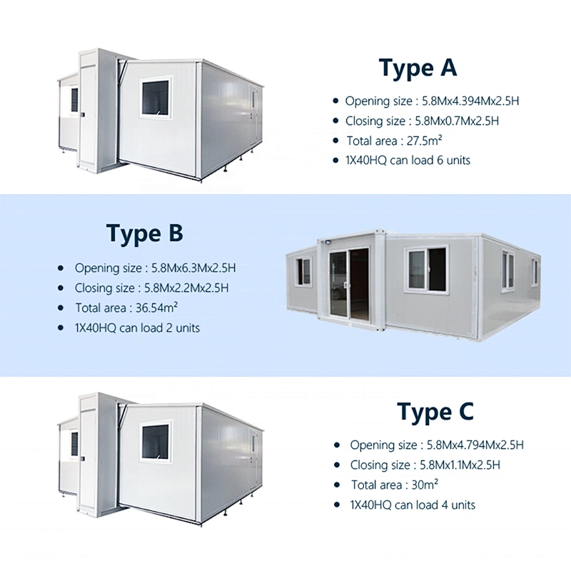 Casa extensible plegable portátil del envase del diseño moderno para vivir