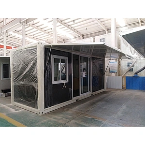 Prefab house Container mobile home with expandable rain canopy