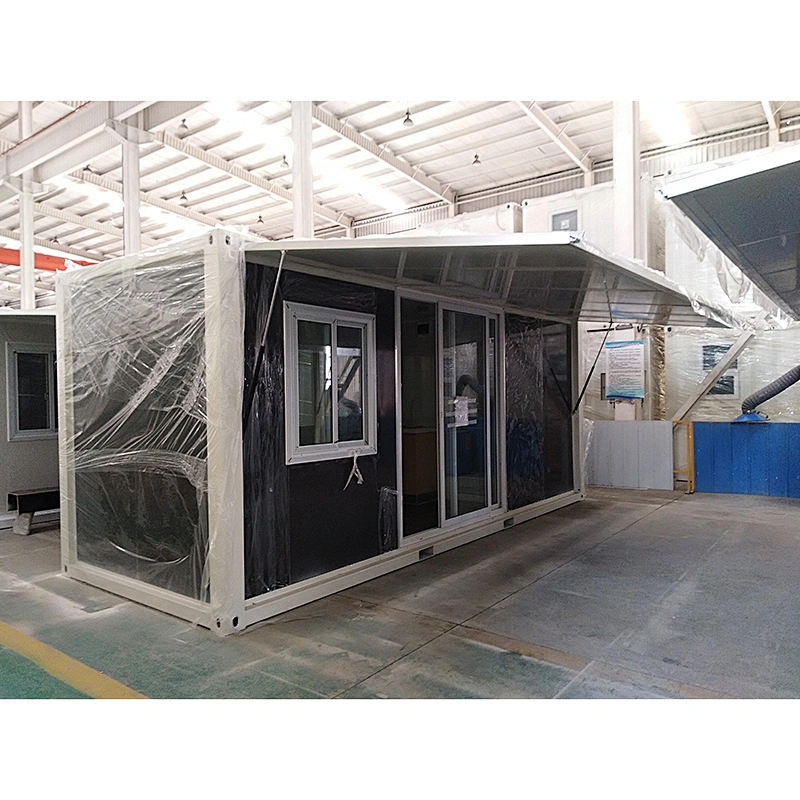 Prefab house Container mobile home with expandable rain canopy