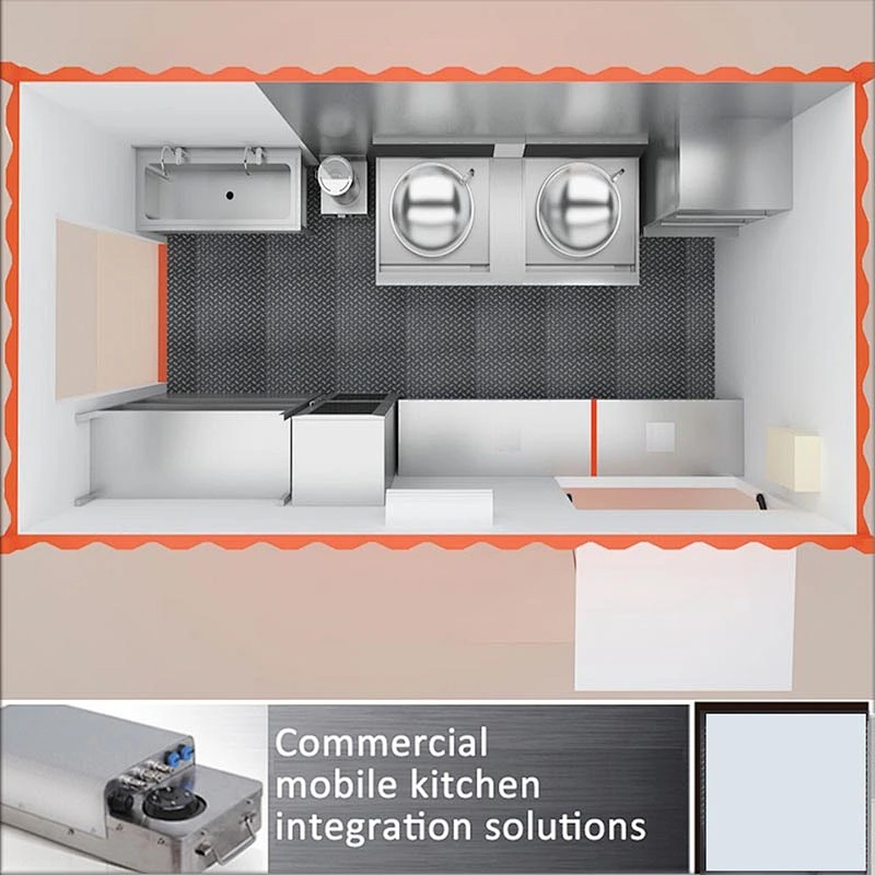 Casa contenedor prefabricada portátil para cocina móvil