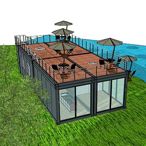 Contenedor desmontable cafetería restaurante contenedor de lujo bar casa contenedor de paquete plano