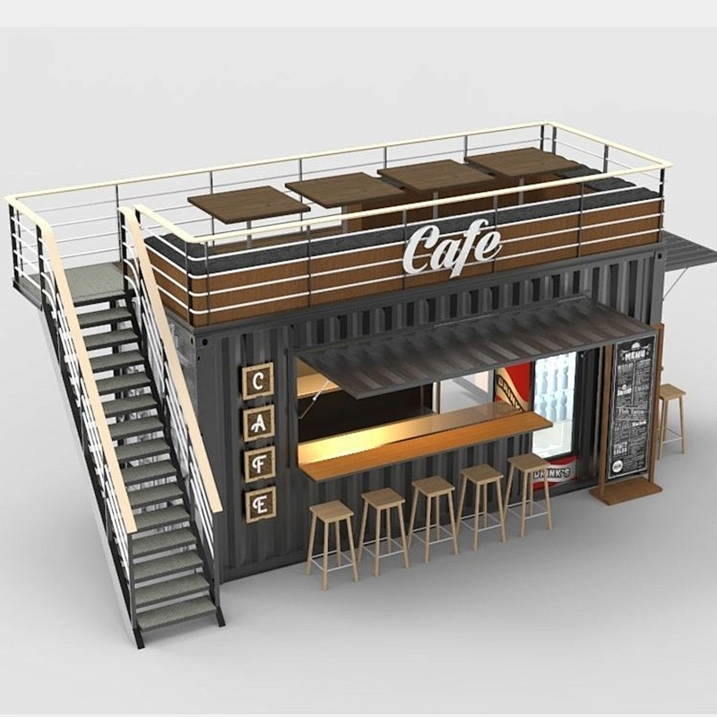 Contenedor desmontable cafetería restaurante contenedor de lujo bar casa contenedor de paquete plano