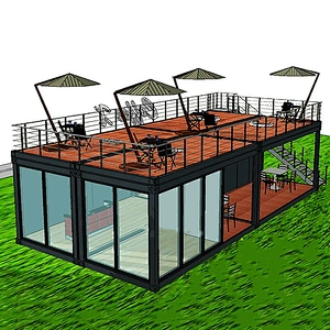 Detachable container coffee shop restaurant luxury container bar steel structure building