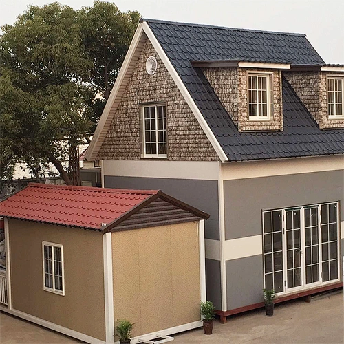 Casa de estructura de acero prefabricada moderna estándar C.E de alta calidad
