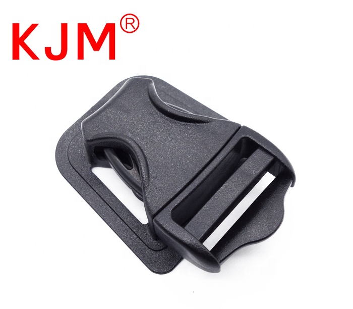 KJM bag accessories customized logo durable plastic strap belt buckle for backpack camera bag