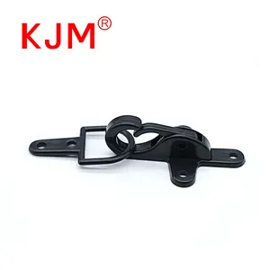 KJM Factory Price Screw Fixing Link Button Hanging Plastic Black Hooks for Bag