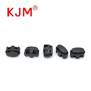 KJM 5mm Double Hole Plastic Cord Locks Toggle Stopper for Drawstring Shoelaces Clothing Backpack Bag