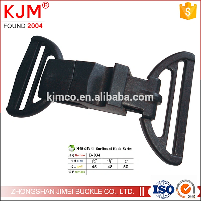 Plastic safety hook for surfboard