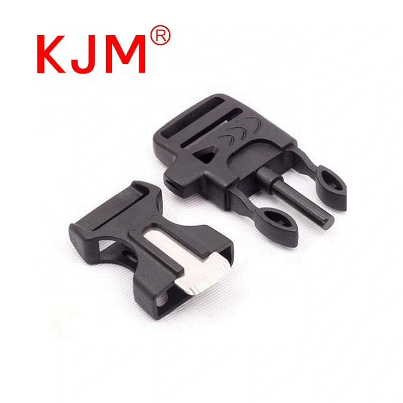 Wholesale Plastic Compass whistle Buckle with Knife for Outdoor Bracelets Cord Paracord