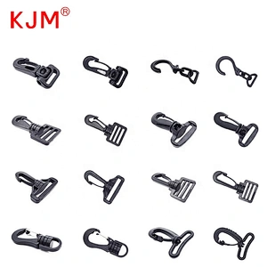 Bag Clasps Lobster Swivel Trigger Clips Bag G Hook Plastic Snap Hook Black Swivel Clip