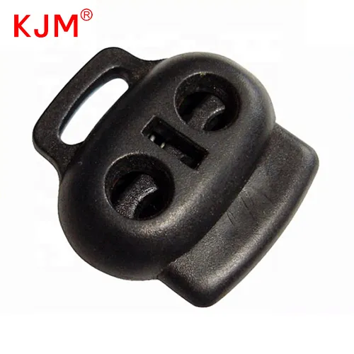 Custom plastic double holes cord lock fashion bag parts accessories