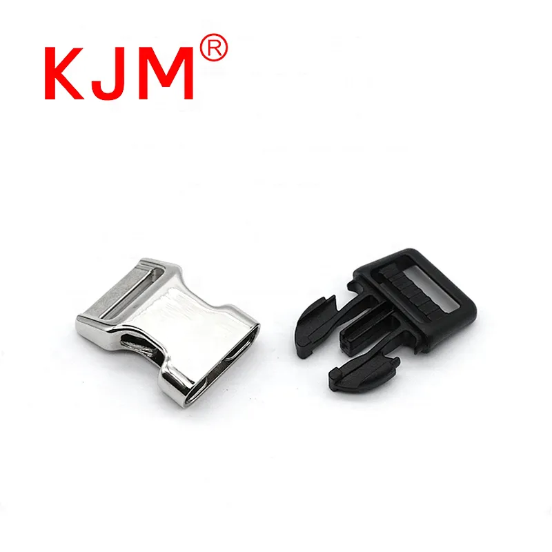 KJM Strong Pull Quick Side Release Metal Buckle for Dog Collar