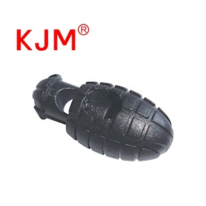 Plastic drawstring cord end grenade type cord lock