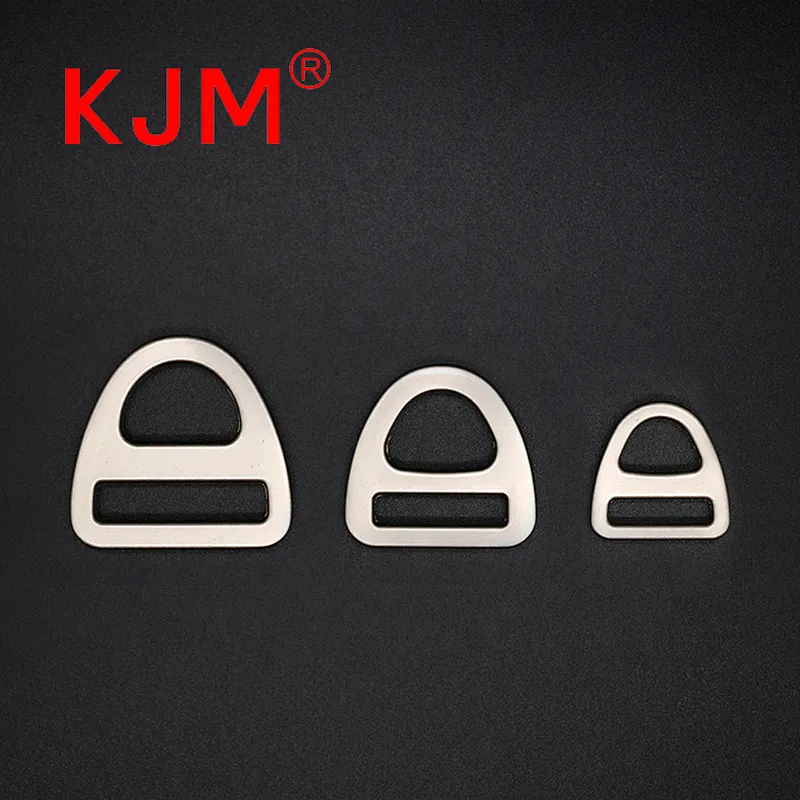 KJM Zinc Alloy  Flat Metal D Ring Buckle for Bag Pet Collar