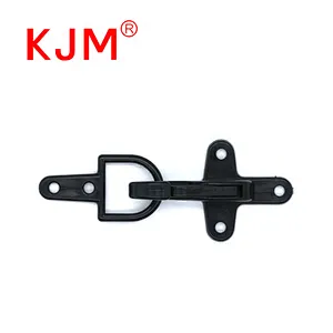 KJM Factory Price Screw Fixing Link Button Hanging Plastic Black Hooks for Bag