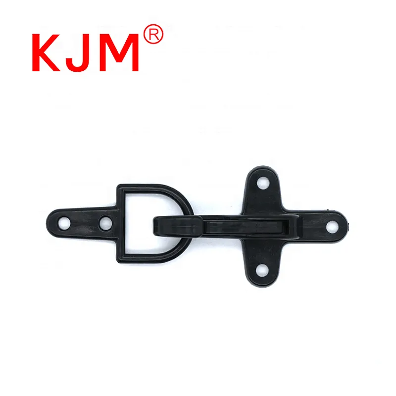KJM Factory Price Screw Fixing Link Button Hanging Plastic Black Hooks for Bag