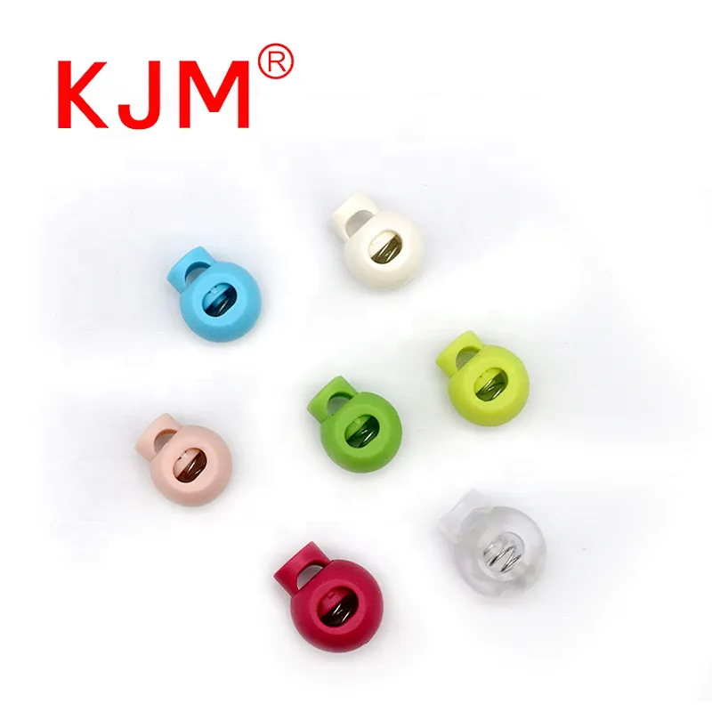 In Stock Plastic Bag Round Spring Toggle Cord Lock Stopper for Travel Backpack Clothing Shoes