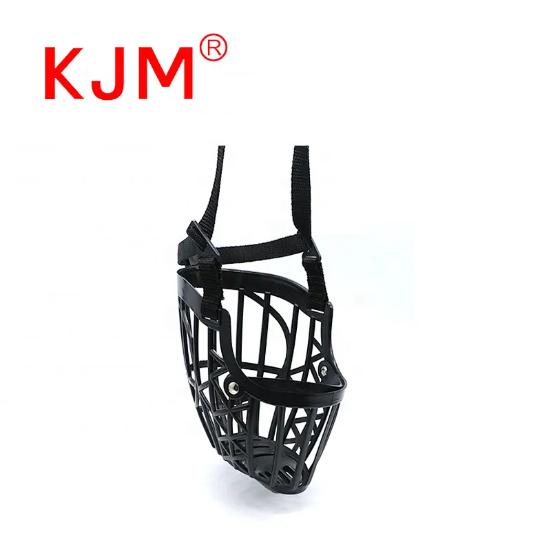 KJM China Factory Adjustable Safety PE Plastic Breathable Barking  Dog Muzzle