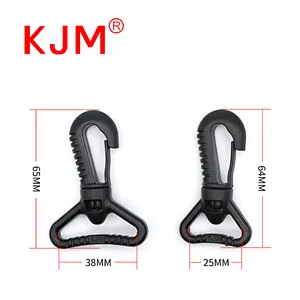 KJM Heavy Duty Backpack Accessories 1 Inch Plastic Swivel Snap Hook for Climbing Bags