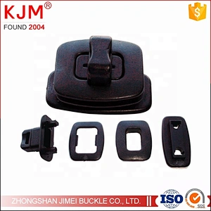 KJM Customized Black POM plastic strap belt turn lock buckle for backpack/handbag