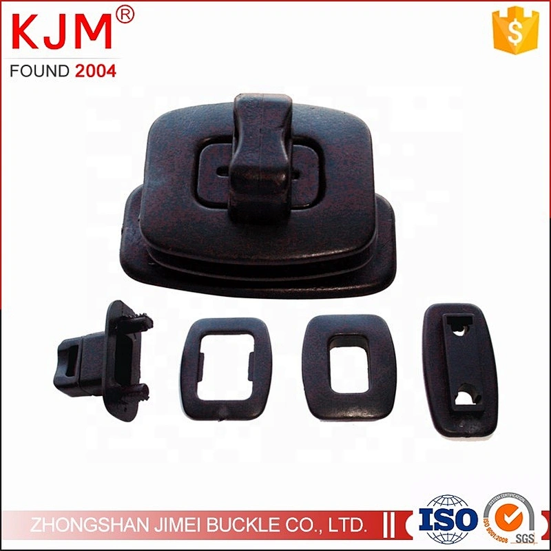 KJM Customized Black POM plastic strap belt turn lock buckle for backpack/handbag