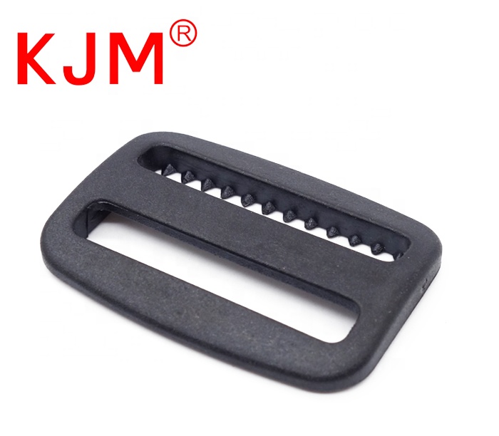 High plastic webbing non-slip slide tri-glide with teeth belt buckle for bag straps
