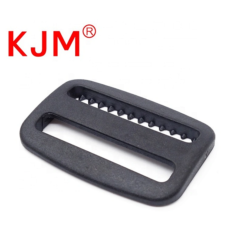 High plastic webbing non-slip slide tri-glide with teeth belt buckle for bag straps