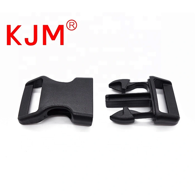 KJM customized side release plastic curved buckle for pet collar or bag