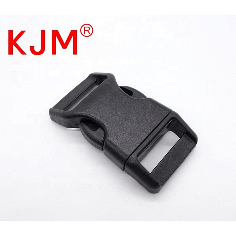 KJM customized side release plastic curved buckle for pet collar or bag