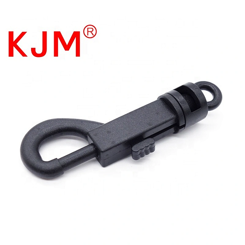 KJM in stock black plastic durable hook for strap webbing 6mm