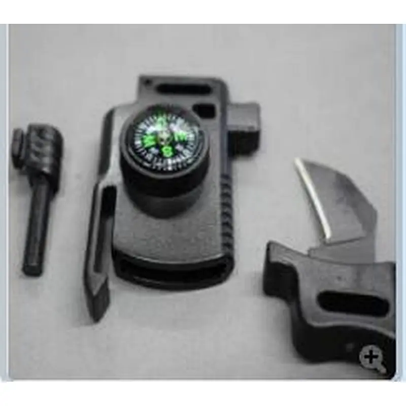 China Factory Plastic Compass Whistle Buckle with Knife for Survival Bracelet