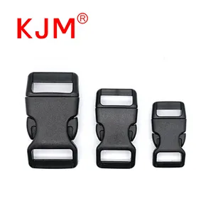 KJM customized side release plastic curved buckle for pet collar or bag
