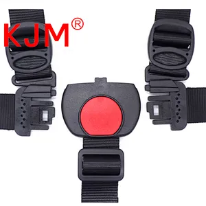 KJM 5 Point Safety Harness Belt with Plastic Center Release Insert Buckles for Baby Pram Stroller