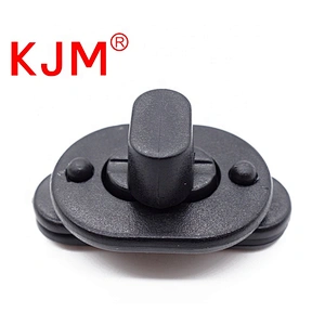 KJM Customized Black POM plastic strap belt turn lock buckle for backpack/handbag