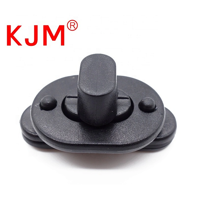 KJM Customized Black POM plastic strap belt turn lock buckle for backpack/handbag