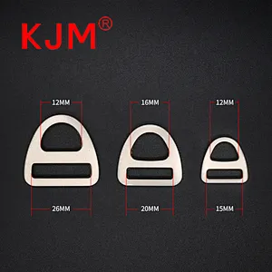 KJM Zinc Alloy  Flat Metal D Ring Buckle for Bag Pet Collar