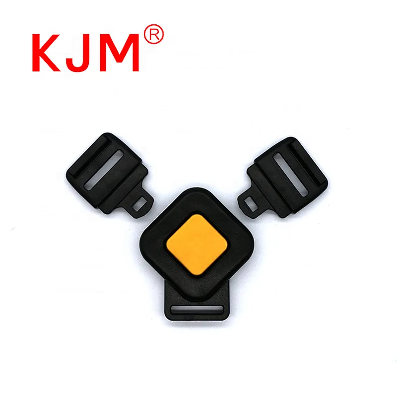 Made In China OEM & ODM Plastic Buckle Harness Stroller 3 Way Buckles for Buggy Webbing