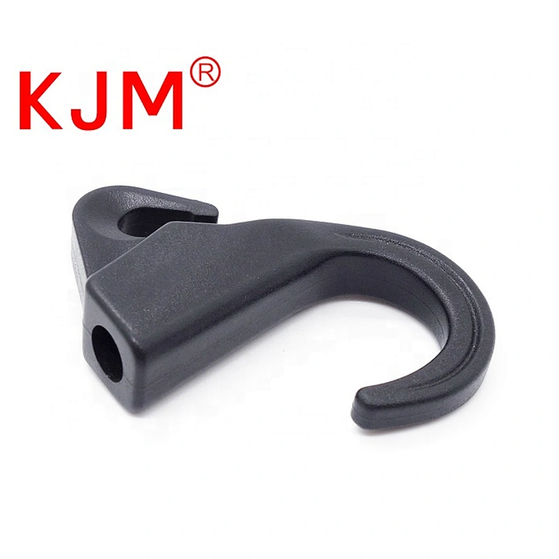 KJM Hot Sale  Small  POM Plastic Black Mini Hanging Hook for Tent