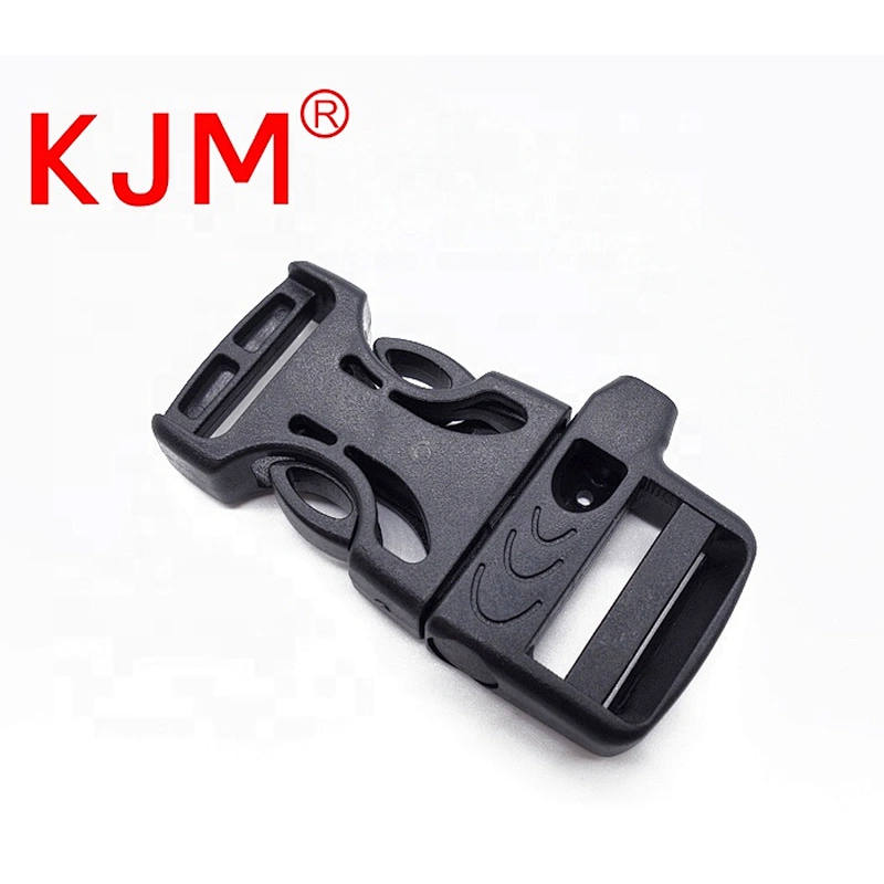 KJM 25mm Plastic Adjustable Side Release Buckle with Whistle for Backpack Sternum Strap