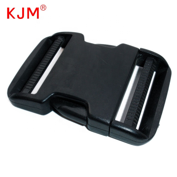KJM wholesale plastic side release buckle 50mm safety belt adjustable buckle bag