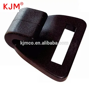 KJM hot sale durable POM 1 inch plastic black mini hooks for strap belt bag suitcase