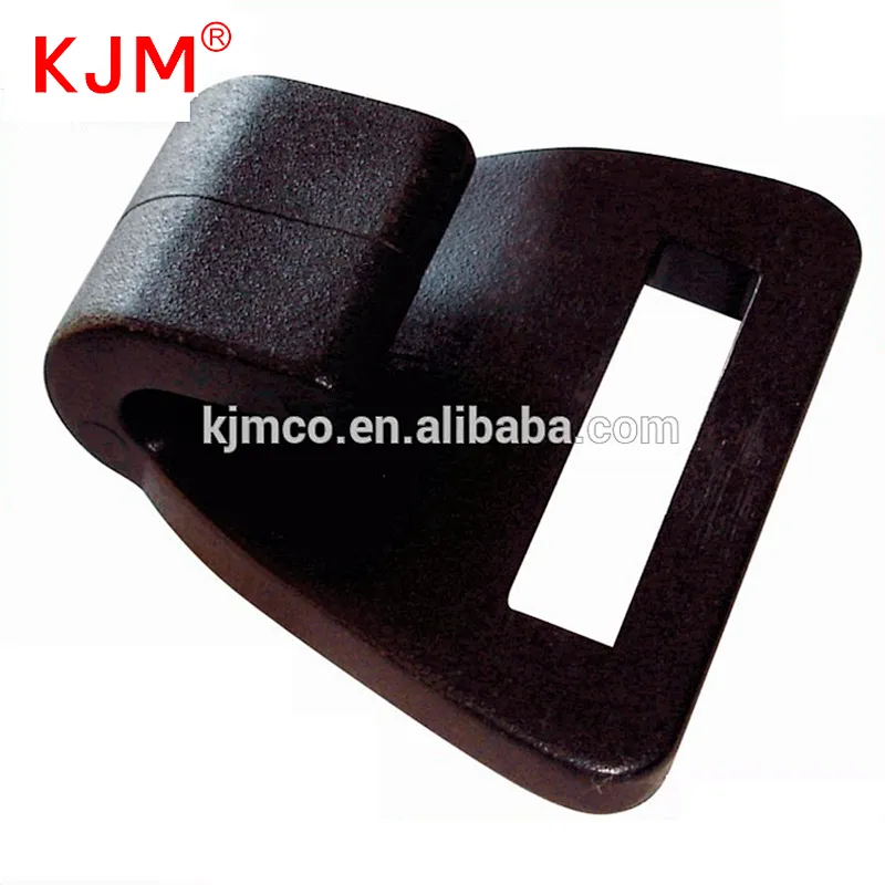 KJM hot sale durable POM 1 inch plastic black mini hooks for strap belt bag suitcase