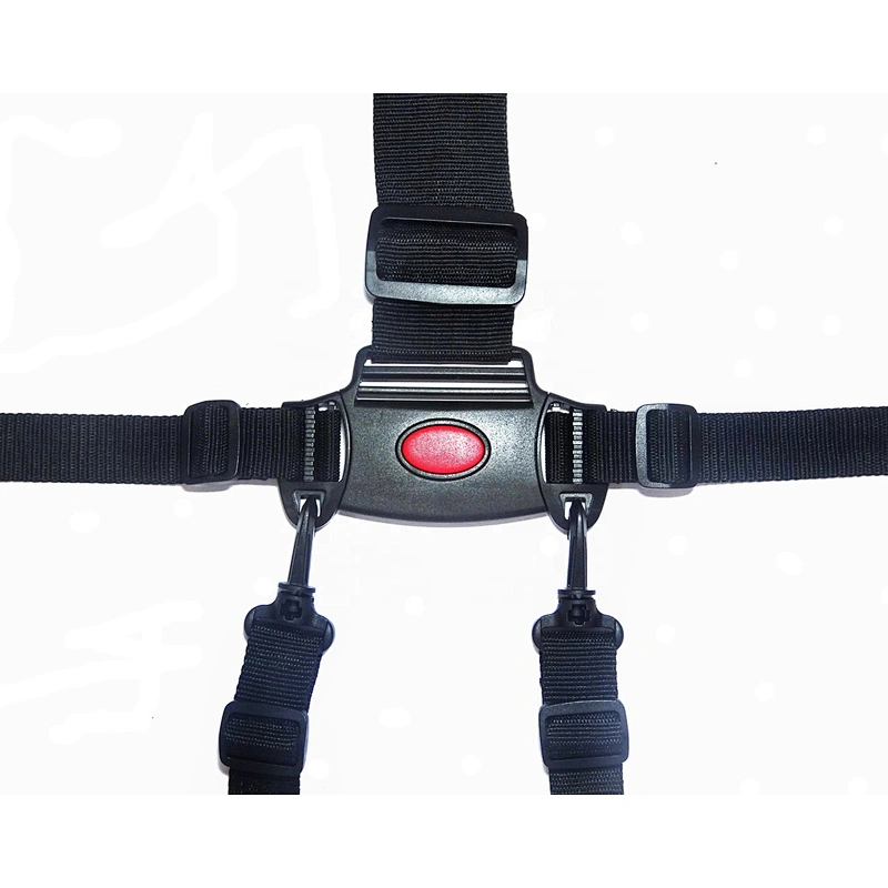 KJM 5 Point Plastic Strap Buckle Safety Harness with Belt Hook For Baby Stroller Pram Child Highchair
