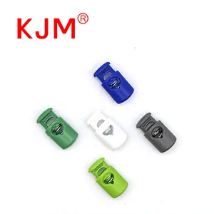 KJM plastic drawstring cord end round flat cord lock for backpack