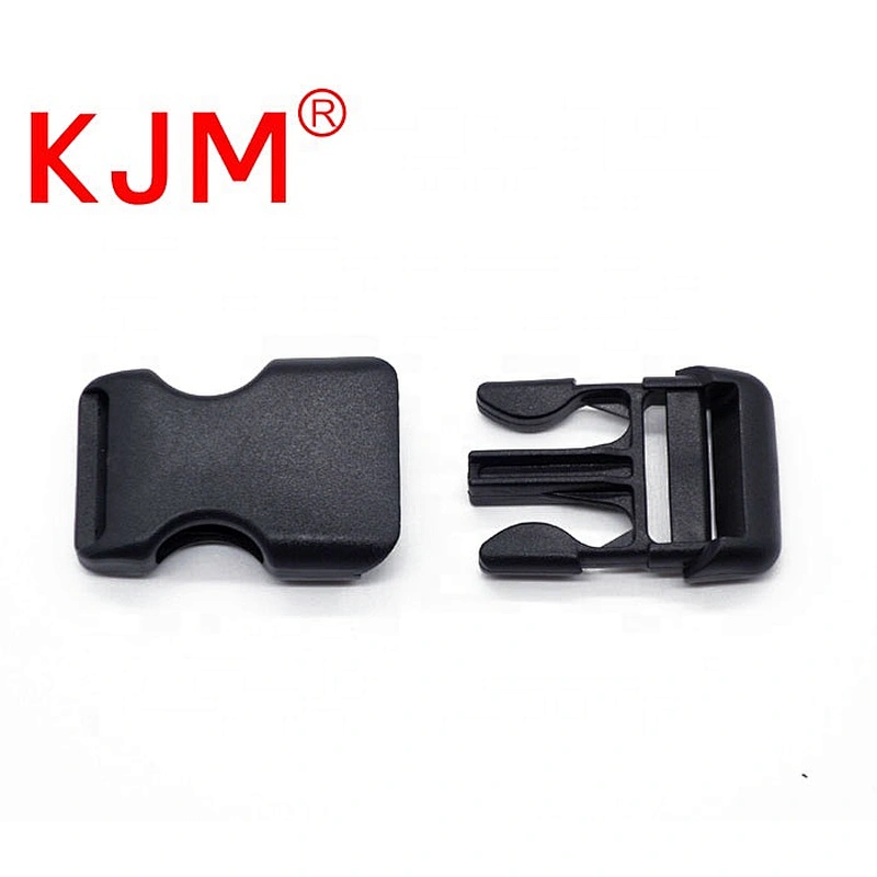 KJM Hot sale high quality black custom POM plastic strap belt buckle for backpack camera bag