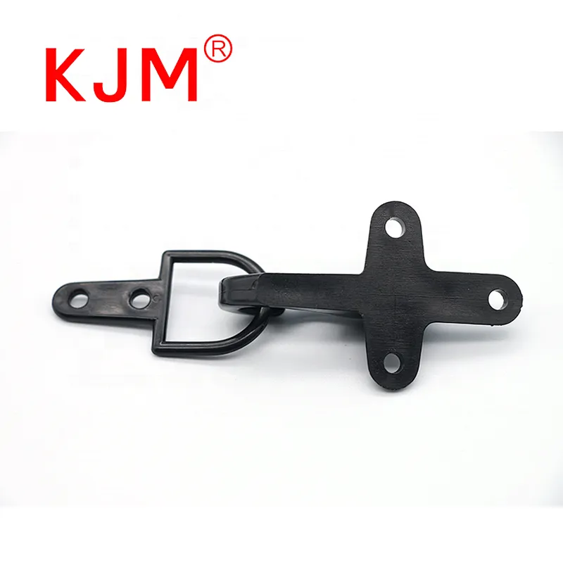 KJM Factory Price Screw Fixing Link Button Hanging Plastic Black Hooks for Bag