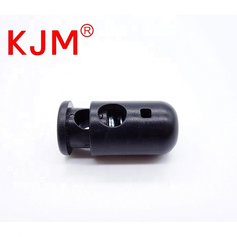 KJM 5mm Plastic Drawstring Cord End Barrel Type Cord Lock Spring Toggle Stopper for Backpacking Clothing
