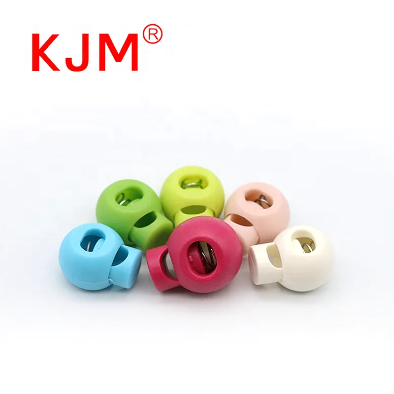 In Stock Plastic Bag Round Spring Toggle Cord Lock Stopper for Travel Backpack Clothing Shoes