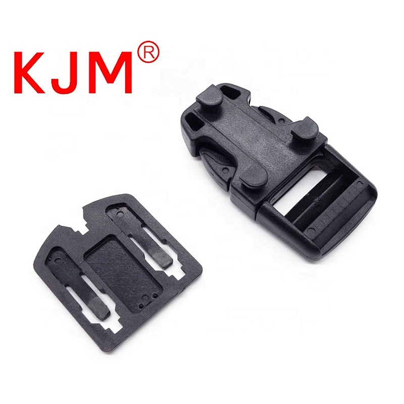 KJM wholesale black custom POM plastic strap belt buckle for backpack camera bag