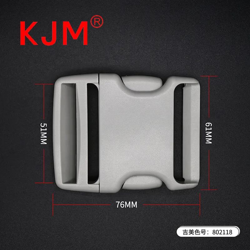 KJM Customized 50mm Adjustable Strap Quick Plastic Side Release Buckle for Backpack